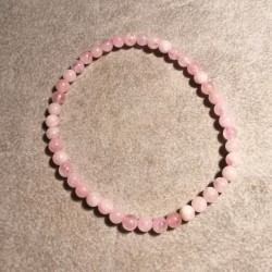 Morganite - bracelet perles 4mm - 4ème chakra